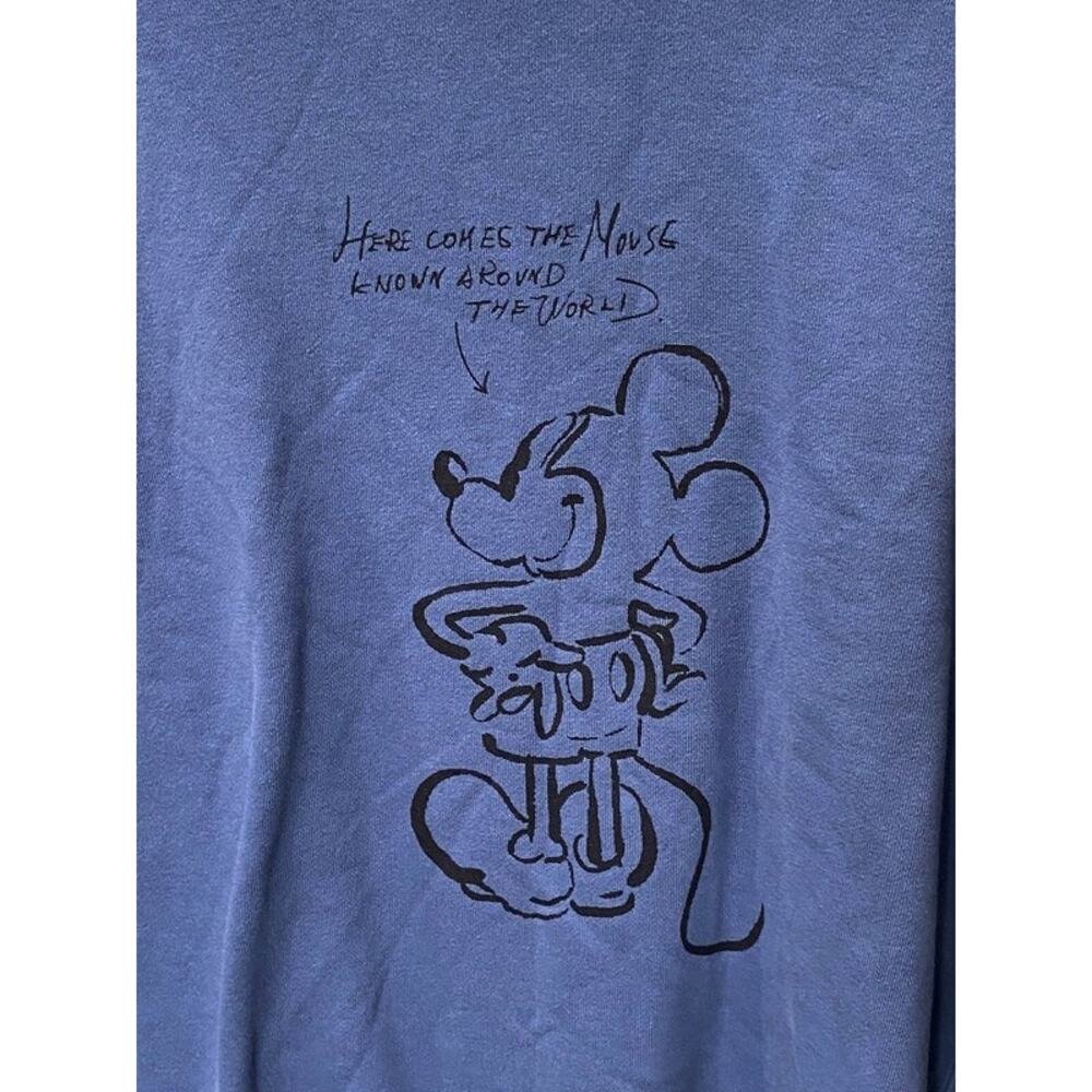 Disney Mickey Mouse Sweatshirt "Here Comes the Mouse Known Around the World" Med - Picture 2 of 7